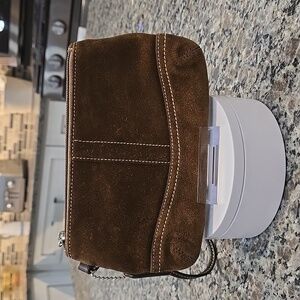 Coach Brown Suede Wristlet